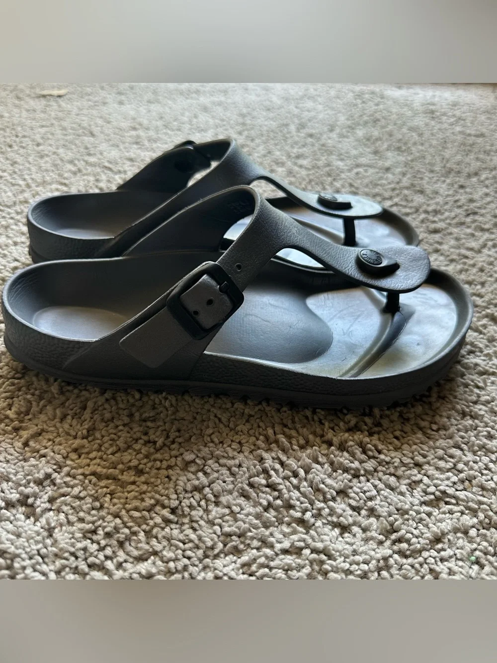 Birkenstock Gray Kids T-Strap Sandals